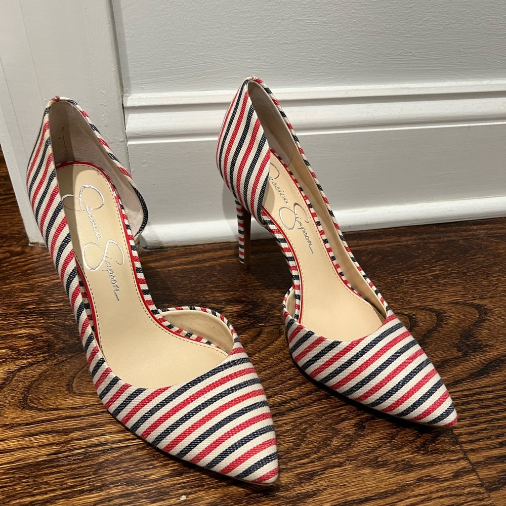Jessica Simpson Striped Heel Size 8